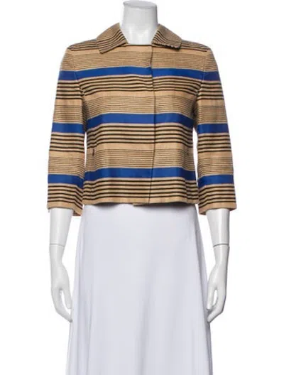 Pre-owned Akris Linen Striped Blazer In Multicolor