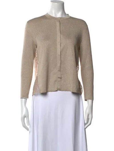 Pre-owned Akris Open Front Sweater In Metallic/neutrals