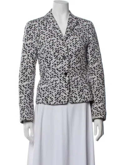 Pre-owned Akris Patterned Blazer In Black/grey/white