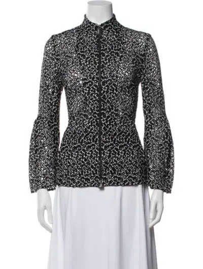 Pre-owned Akris Patterned Jacket In Black