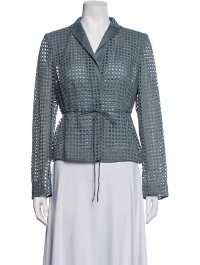 Pre-owned Akris Patterned Jacket In Blue