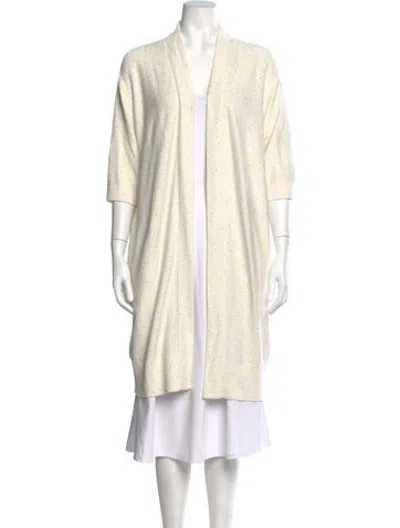 Pre-owned Akris Patterned Open Front Sweater In Neutrals