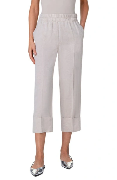 Akris Punto Fafell Cuffed Straight Leg Crop Pants In Cashew