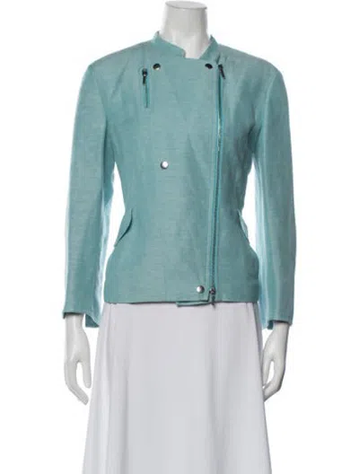 Pre-owned Akris Punto Linen Evening Jacket In Blue