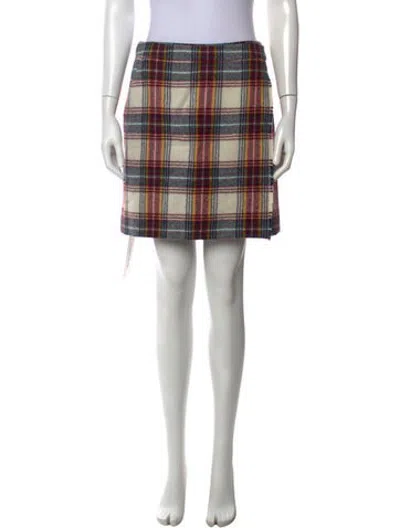 Pre-owned Akris Punto Virgin Wool Mini Skirt W/ Tags In Neutrals