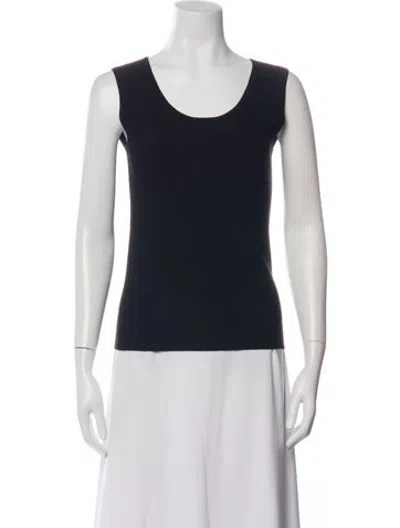 Pre-owned Akris Scoop Neck Sweater In Black