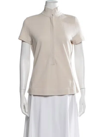 Pre-owned Akris Short Sleeve Polo In Neutrals