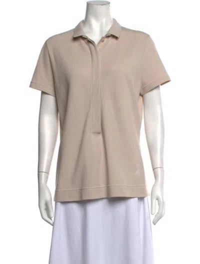 Pre-owned Akris Short Sleeve Polo In Neutrals