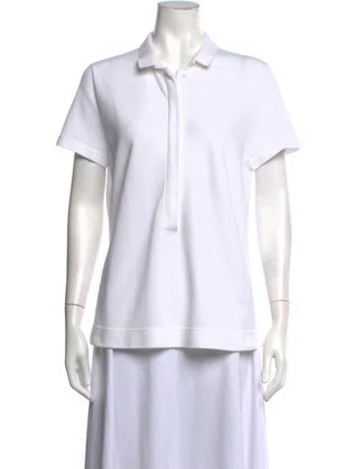 Pre-owned Akris Short Sleeve Polo In White