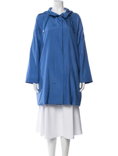 Pre-owned Akris Silk Coat In Blue