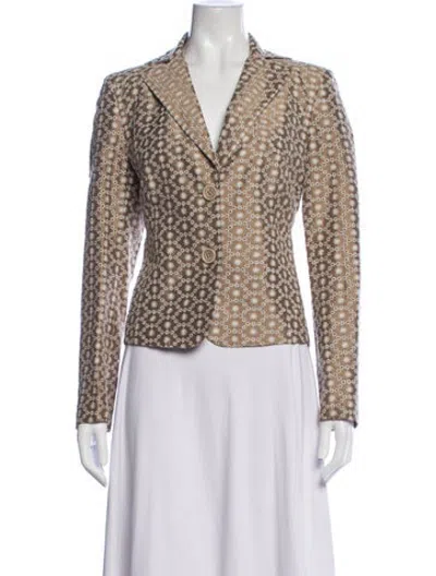 Pre-owned Akris Silk Floral Print Blazer In Neutrals