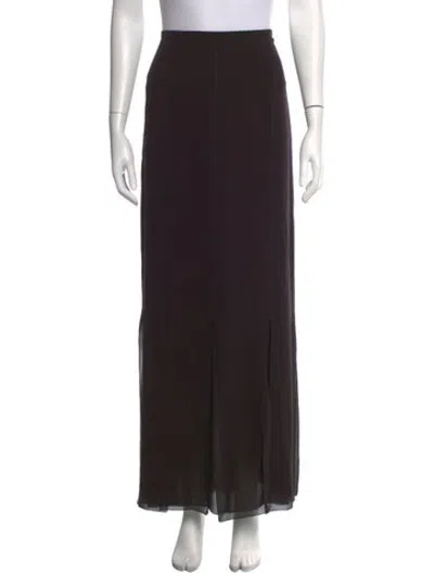 Pre-owned Akris Silk Long Skirt In Brown