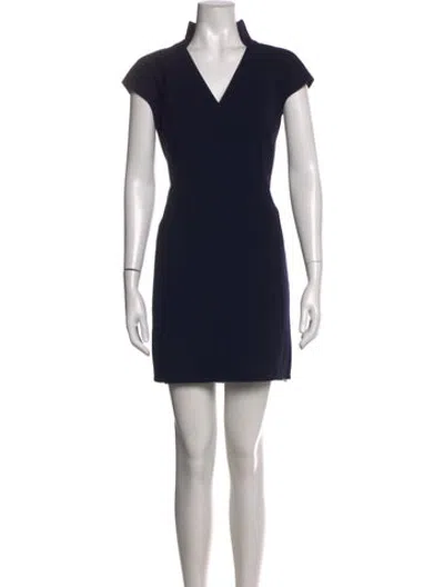 Pre-owned Akris Silk Mini Dress In Blue