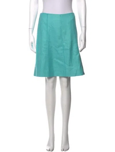 Pre-owned Akris Silk Mini Skirt In Green