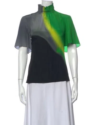Pre-owned Akris Silk Printed Blouse In Multicolor