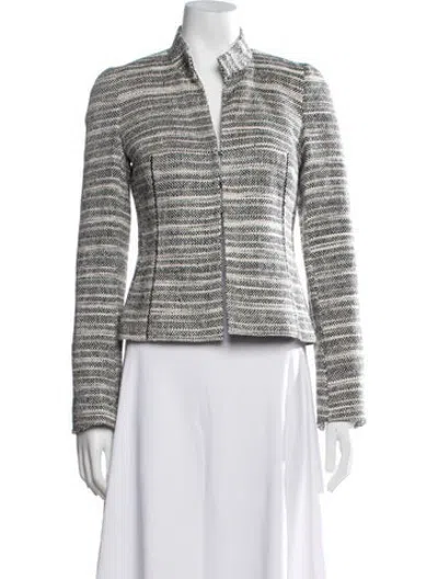 Pre-owned Akris Silk Tweed Pattern Blazer In Multicolor