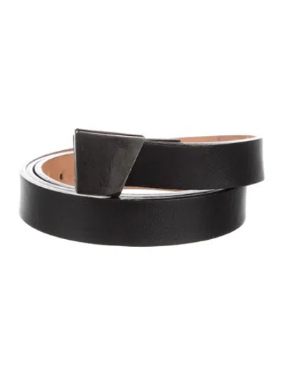 Pre-owned Akris Skinny Leather Belt In Black