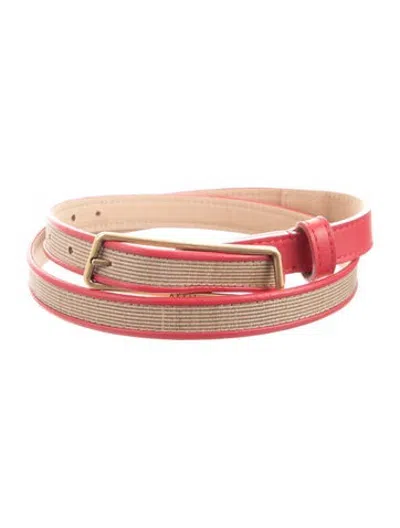 Pre-owned Akris Skinny Waist Belt In Red
