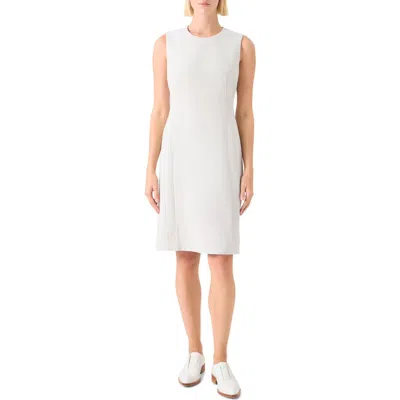 Akris Sleeveless Wool Sheath Dress In Greige