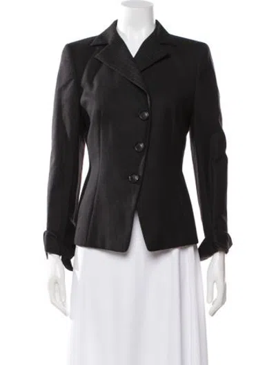 Pre-owned Akris Striped Blazer In Black