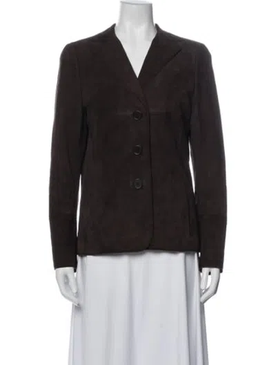 Pre-owned Akris Suede Blazer In Brown