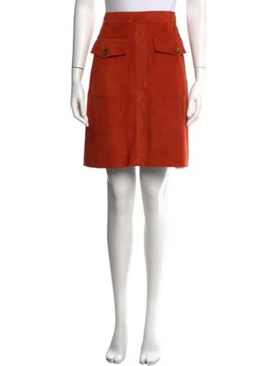 Pre-owned Akris Suede Mini Skirt In Red