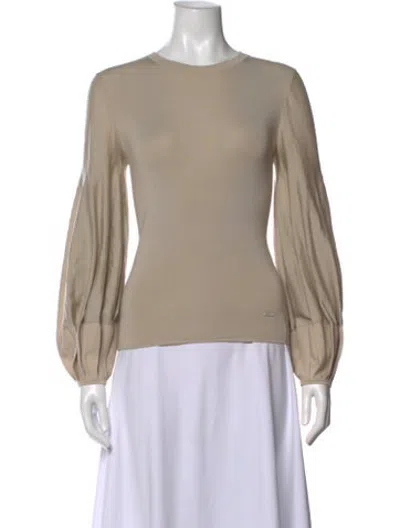 Pre-owned Akris Virgin Wool Crew Neck Sweater In Neutrals