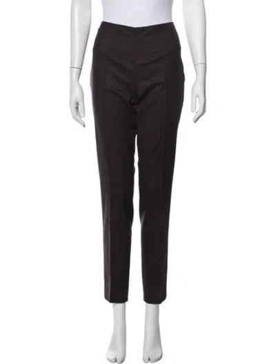 Pre-owned Akris Virgin Wool Straight Leg Pants In Black