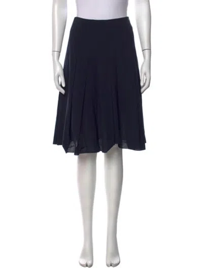 Pre-owned Akris Wool Knee-length Skirt In Blue
