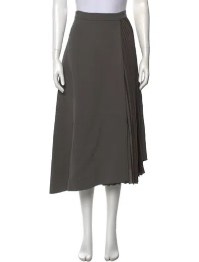 Pre-owned Akris Wool Long Skirt In Grey