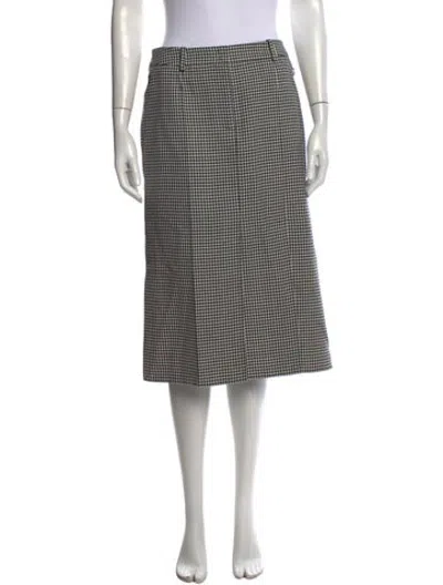 Pre-owned Akris Wool Midi Length Skirt In Black/white