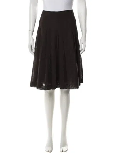 Pre-owned Akris Wool Midi Length Skirt In Brown