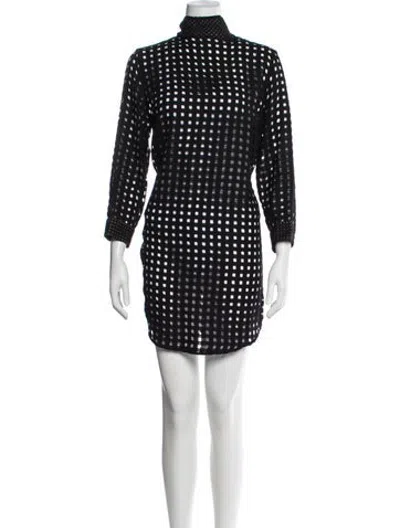 Pre-owned Akris Wool Mini Dress In Black