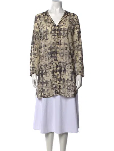 Pre-owned Akris Wool Printed Blouse In Neutrals