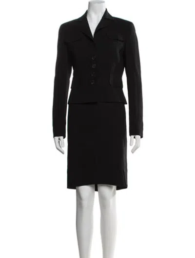 Pre-owned Akris Wool Skirt Suit In Black