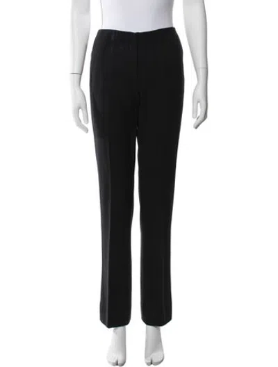 Pre-owned Akris Wool Straight Leg Pants In Black