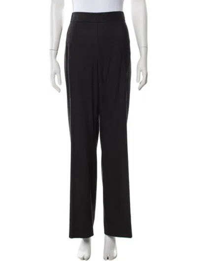 Pre-owned Akris Wool Straight Leg Pants In Black