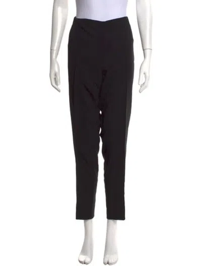 Pre-owned Akris Wool Straight Leg Pants In Black