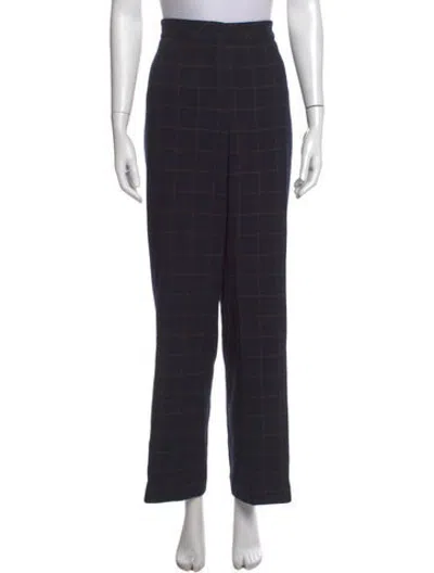 Pre-owned Akris Wool Straight Leg Pants In Blue