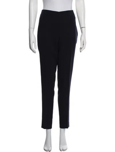 Pre-owned Akris Wool Straight Leg Pants In Blue