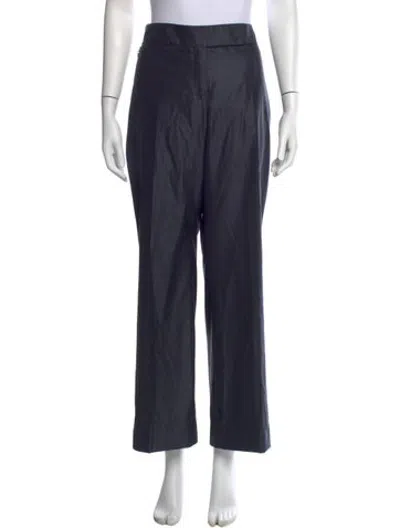 Pre-owned Akris Wool Straight Leg Pants In Blue