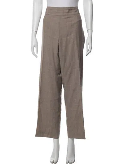 Pre-owned Akris Wool Straight Leg Pants In Grey