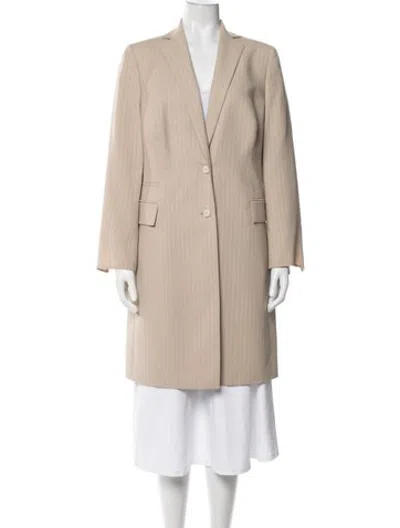 Pre-owned Akris Wool Striped Coat In Neutrals