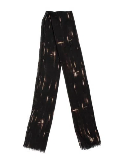 Pre-owned Akris Wool Tie-dye Print Scarf In Brown