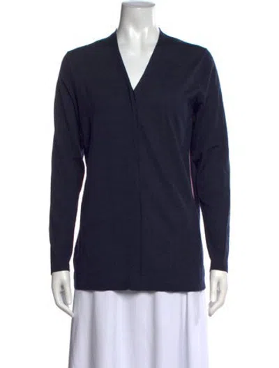 Pre-owned Akris Wool V-neck Sweater In Black