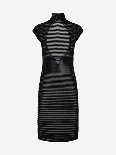 Alaïa Back Cut-out Viscose-blend Dress In Black