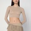 Alaïa Beige Second-skin Effect Knit Top