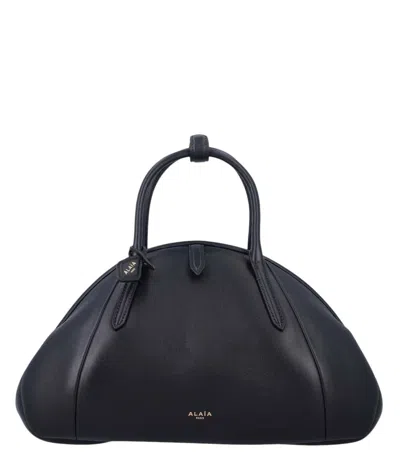 Alaïa Black Logo Medium Satchel
