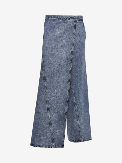 Alaïa Blue Denim Wrap Jeans