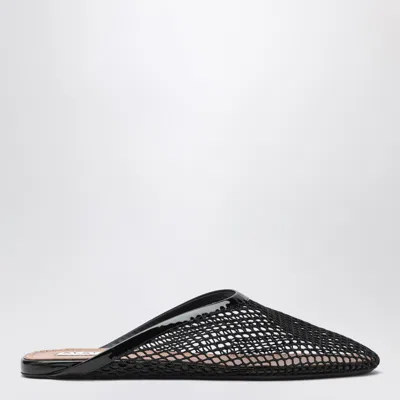 Alaïa Flat Mules Black In Mesh